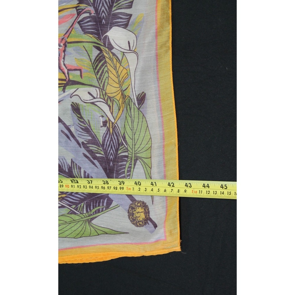 Powder Jungle Animal Scarf Elephant Tiger Zebra Tropical Wrap 42x70 Multicolor - Picture 7 of 10